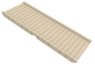Rotodock Landgång i Polyeten 135 cm x 380 cm, beige