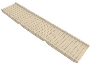 Rotodock Landgång i Polyeten 135 cm x 570 cm, beige