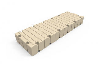 Rotodock 300cm x 100cm Bryggsektion, beige, Flytkapacitet 900 kg