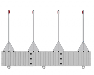 Marinabrygga Rotodock 9,0 x 1,5 meter med 4 galvaniserad y-bommar, Flytkapacitet 4.050kg