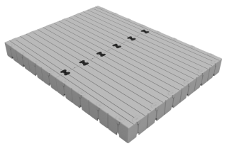 Badplattform 3×3 meter, grå, flytkapacitet 2700kg