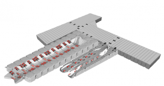 Badbrygga Rotodock T-form 7,5 x 1,5 meter och 6,0 x 1,5 meter med JetPort Plus och Båtbrygga 6, Flytkapacitet 10.215kg