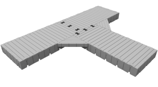 Badbrygga Rotodock T-form 4,5 x 1,5 meter och 6,0 x 1,5 meter, Flytkapacitet 4.050kg