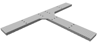 Marinabrygga Rotodock T-form 9,0 x 1,5 meter och 13,5 x 1,5 meter, Flytkapacitet 9.450kg